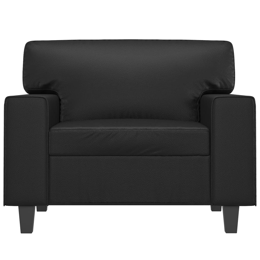 Fauteuil 60 cm kunstleer zwart 60 cm Zwart