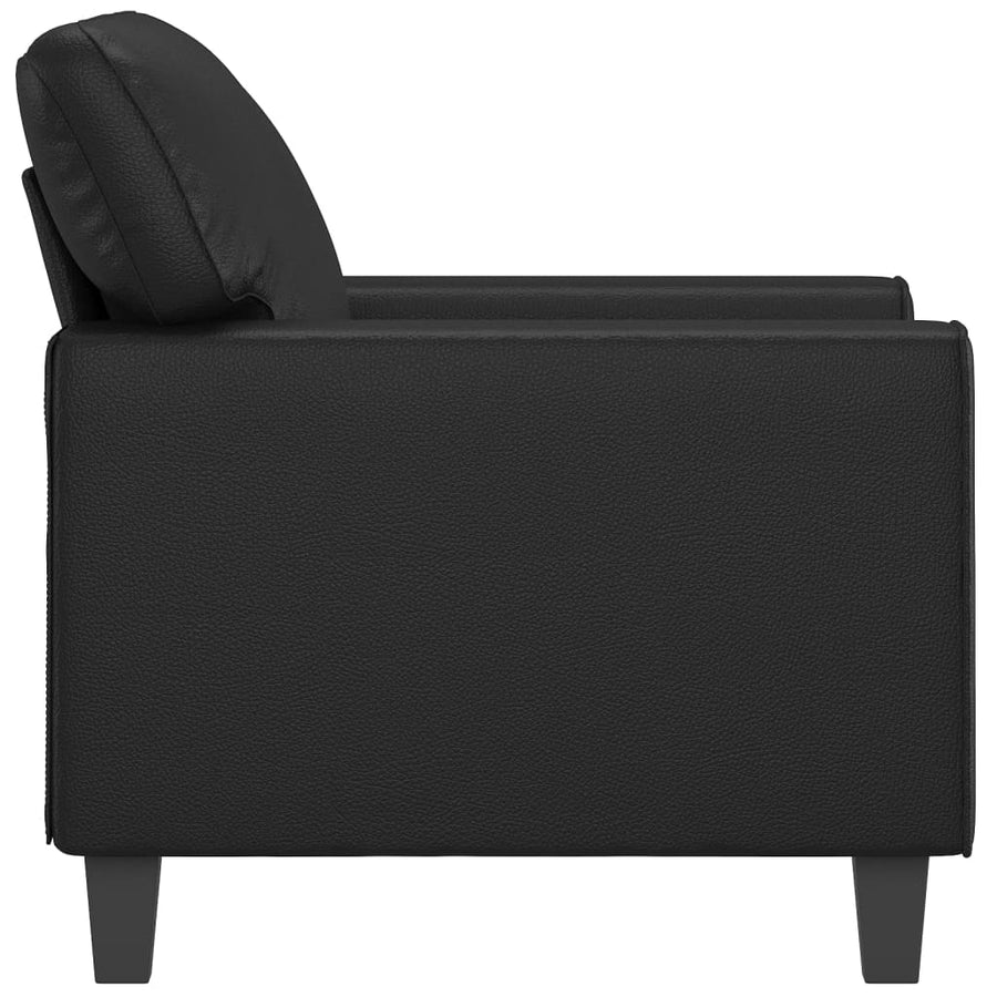 Fauteuil 60 cm kunstleer zwart 60 cm Zwart