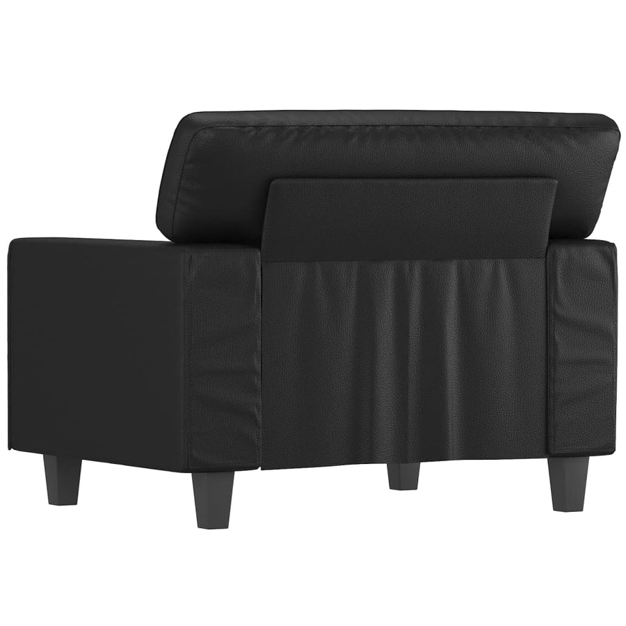 Fauteuil 60 cm kunstleer zwart 60 cm Zwart