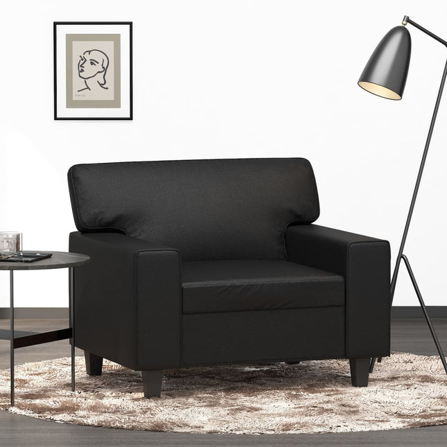 Fauteuil 60 cm kunstleer zwart 60 cm Zwart