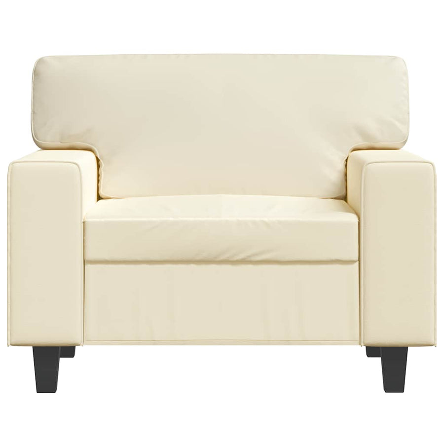 Fauteuil 60 cm kunstleer crèmekleurig