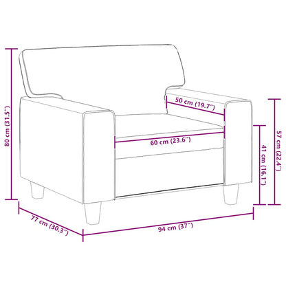 Fauteuil 60 cm kunstleer crèmekleurig