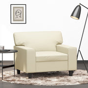 Fauteuil 60 cm kunstleer crème