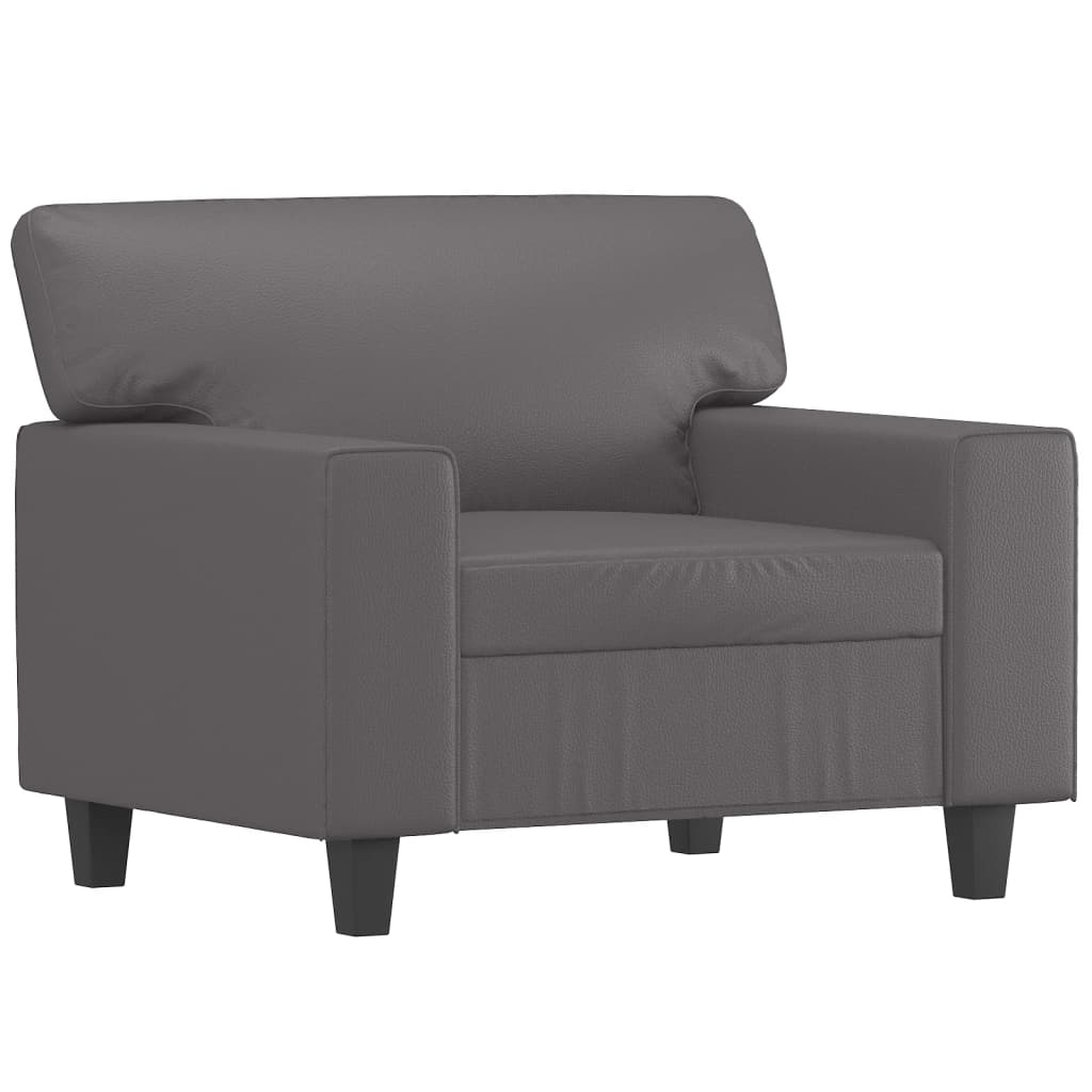Fauteuil 60 cm kunstleer grijs 60 cm Grijs