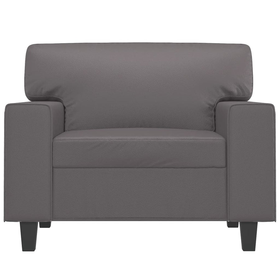 Fauteuil 60 cm kunstleer grijs 60 cm Grijs