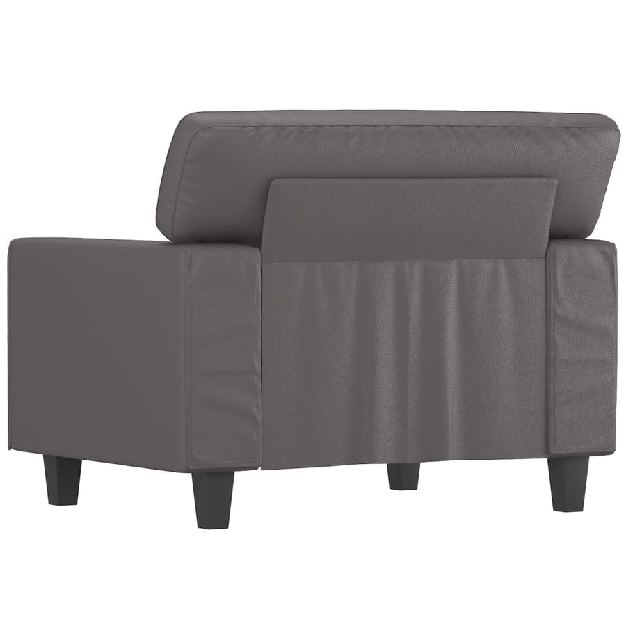 Fauteuil 60 cm kunstleer grijs 60 cm Grijs