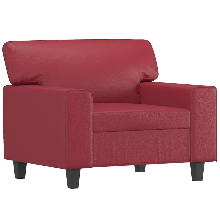 Fauteuil 60 cm kunstleer wijnrood 60 cm Wijnrood