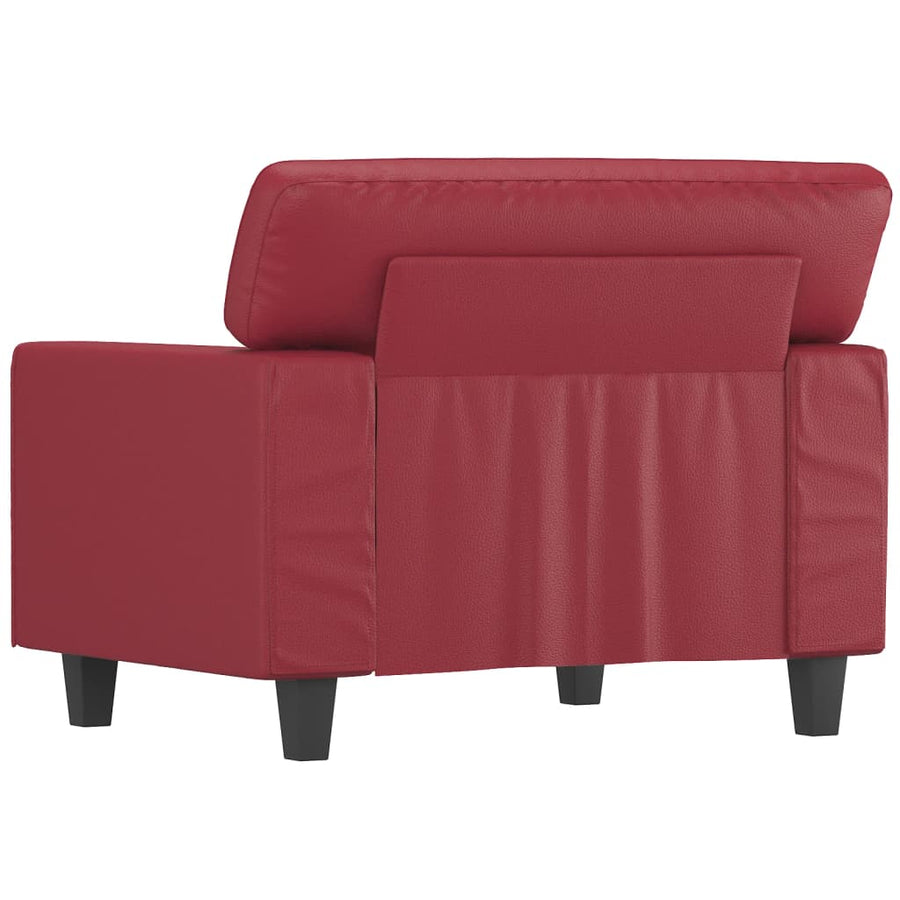 Fauteuil 60 cm kunstleer wijnrood 60 cm Wijnrood