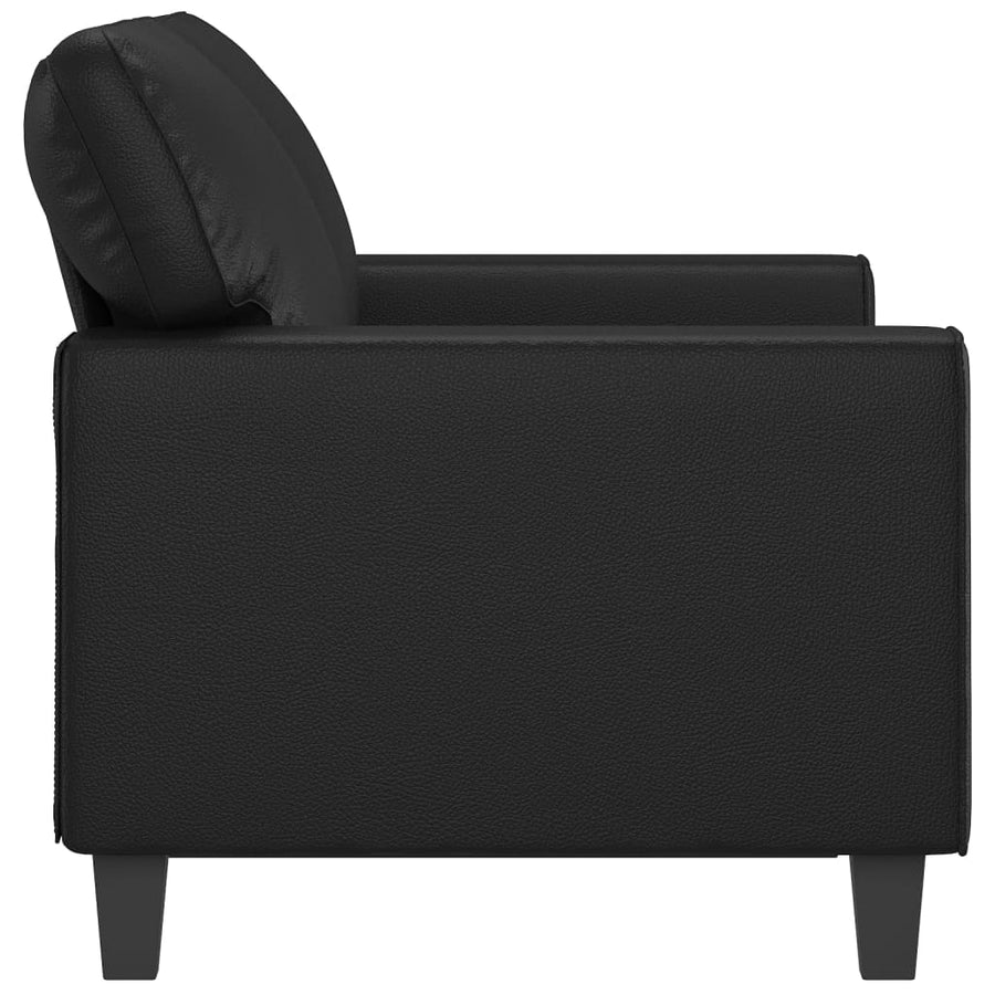 Tweezitsbank 120 cm kunstleer zwart 120 cm Zwart