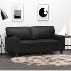 Two-seater sofa 120 cm faux leather black