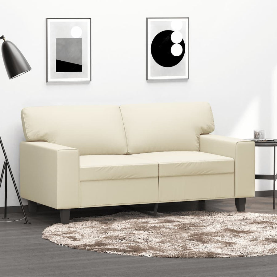Tweezitsbank 120 cm kunstleer crèmekleurig 120 cm Crème