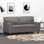 Two-seater sofa 120 cm faux leather grey