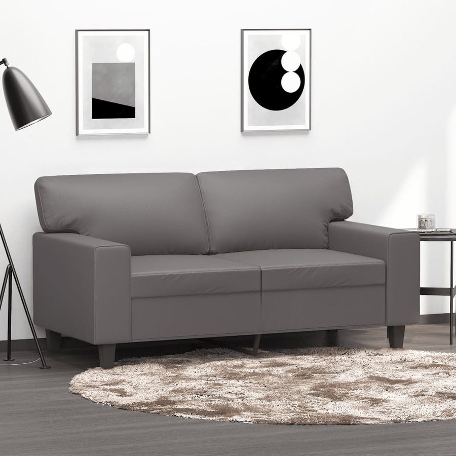 Tweezitsbank 120 cm kunstleer grijs 120 cm Grijs