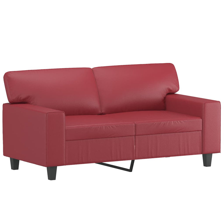 Tweezitsbank 120 cm kunstleer wijnrood 120 cm Wijnrood