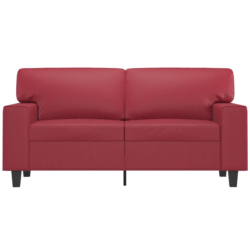 Tweezitsbank 120 cm kunstleer wijnrood 120 cm Wijnrood