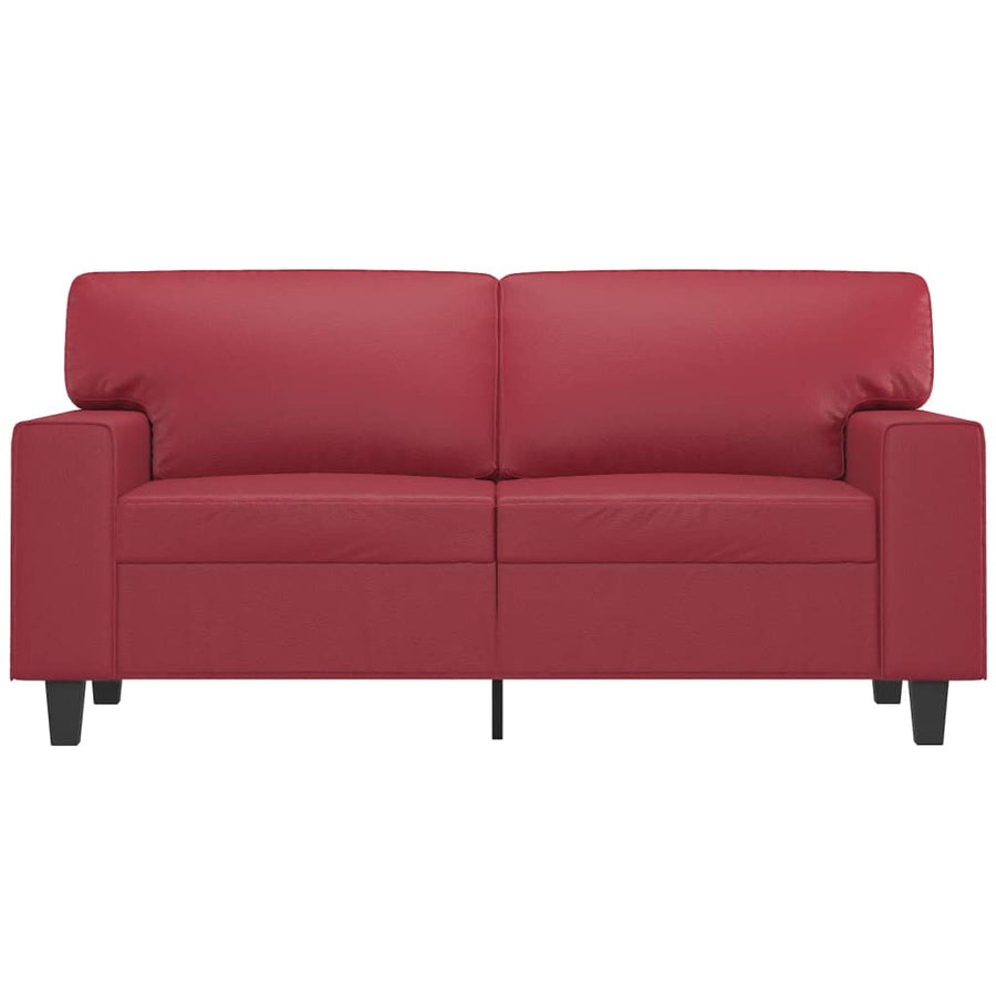 Tweezitsbank 120 cm kunstleer wijnrood 120 cm Wijnrood