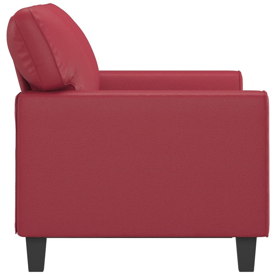 Tweezitsbank 120 cm kunstleer wijnrood 120 cm Wijnrood