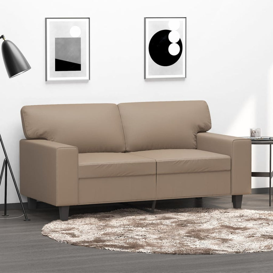 Tweezitsbank 120 cm kunstleer cappuccinokleurig 120 cm Cappuccino