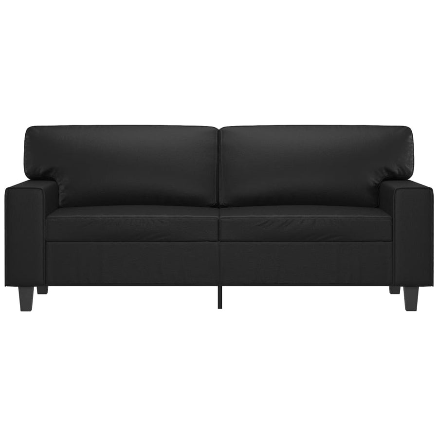 Tweezitsbank 140 cm kunstleer zwart 140 cm Zwart
