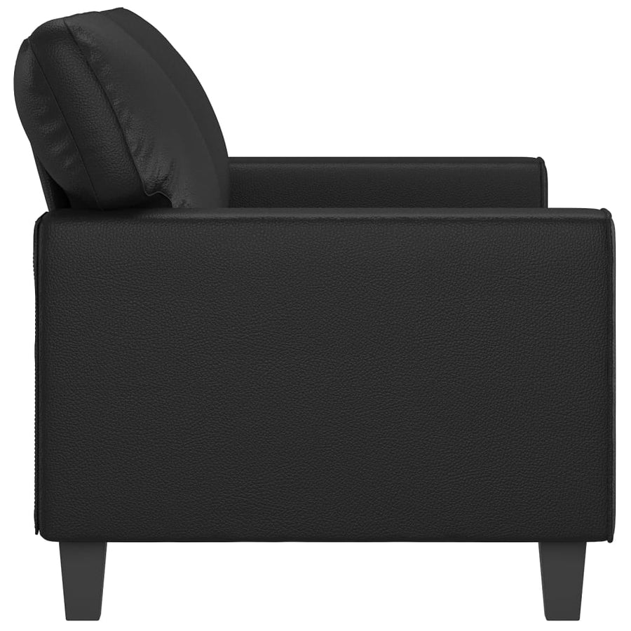 Tweezitsbank 140 cm kunstleer zwart 140 cm Zwart