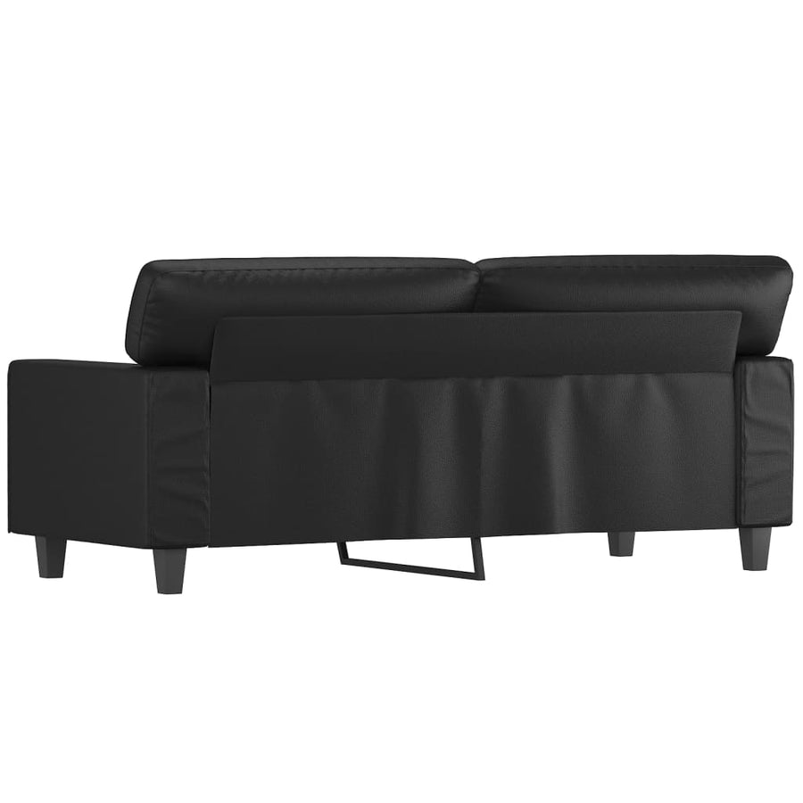 Tweezitsbank 140 cm kunstleer zwart 140 cm Zwart