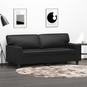 Two-seater sofa 140 cm artificial leather black