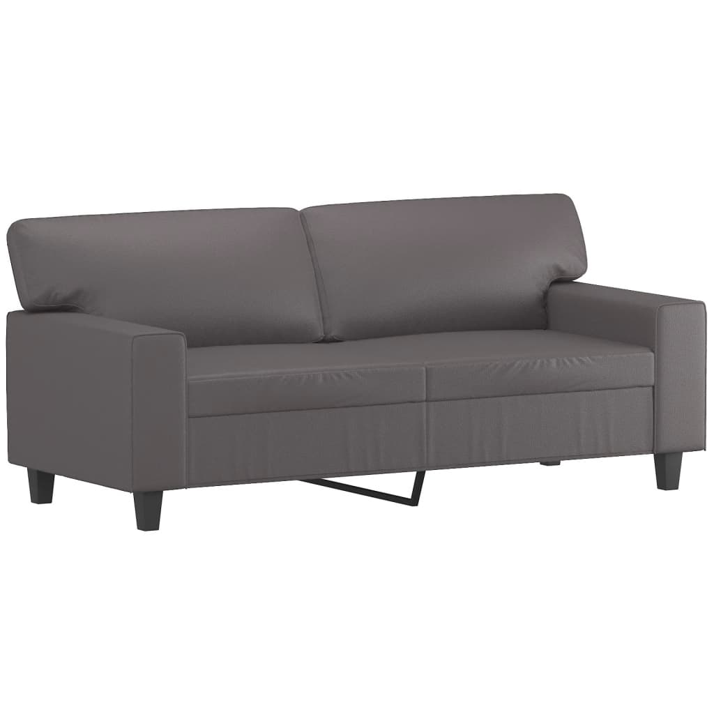 Tweezitsbank 140 cm kunstleer grijs 140 cm Grijs