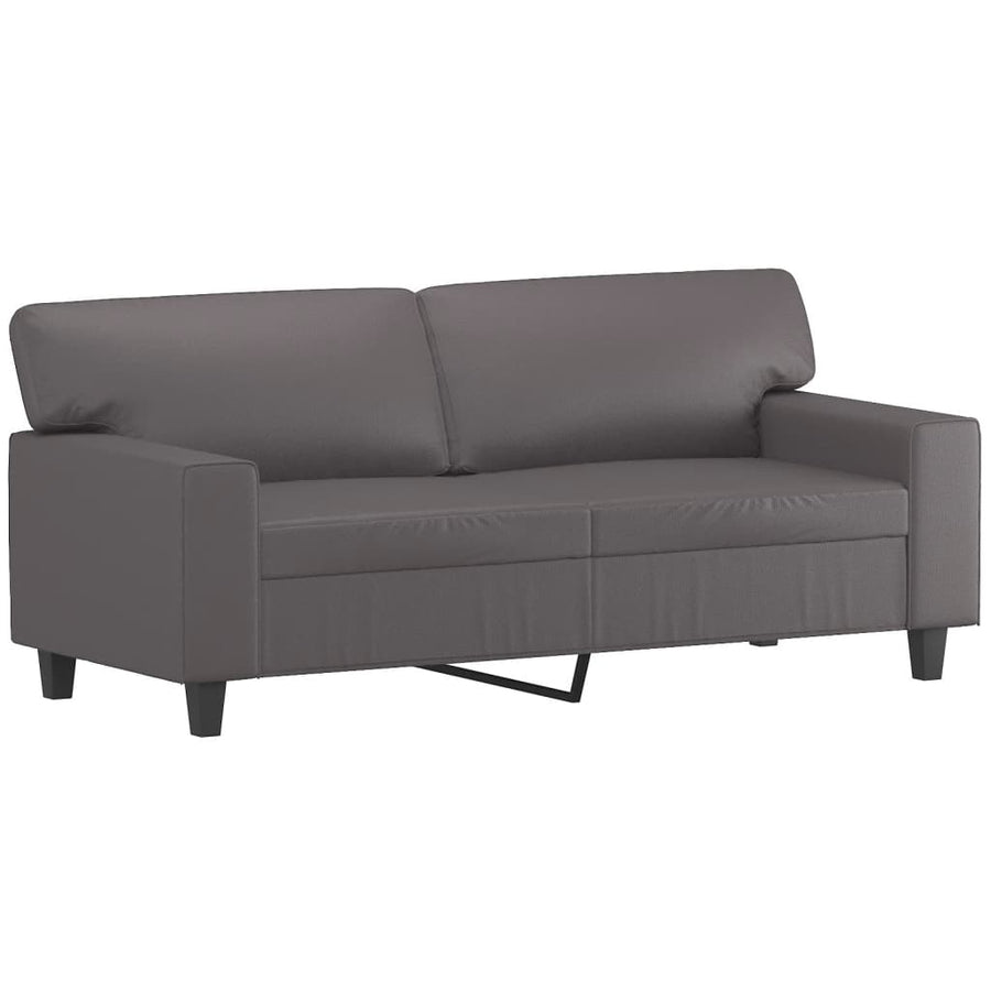 Tweezitsbank 140 cm kunstleer grijs 140 cm Grijs
