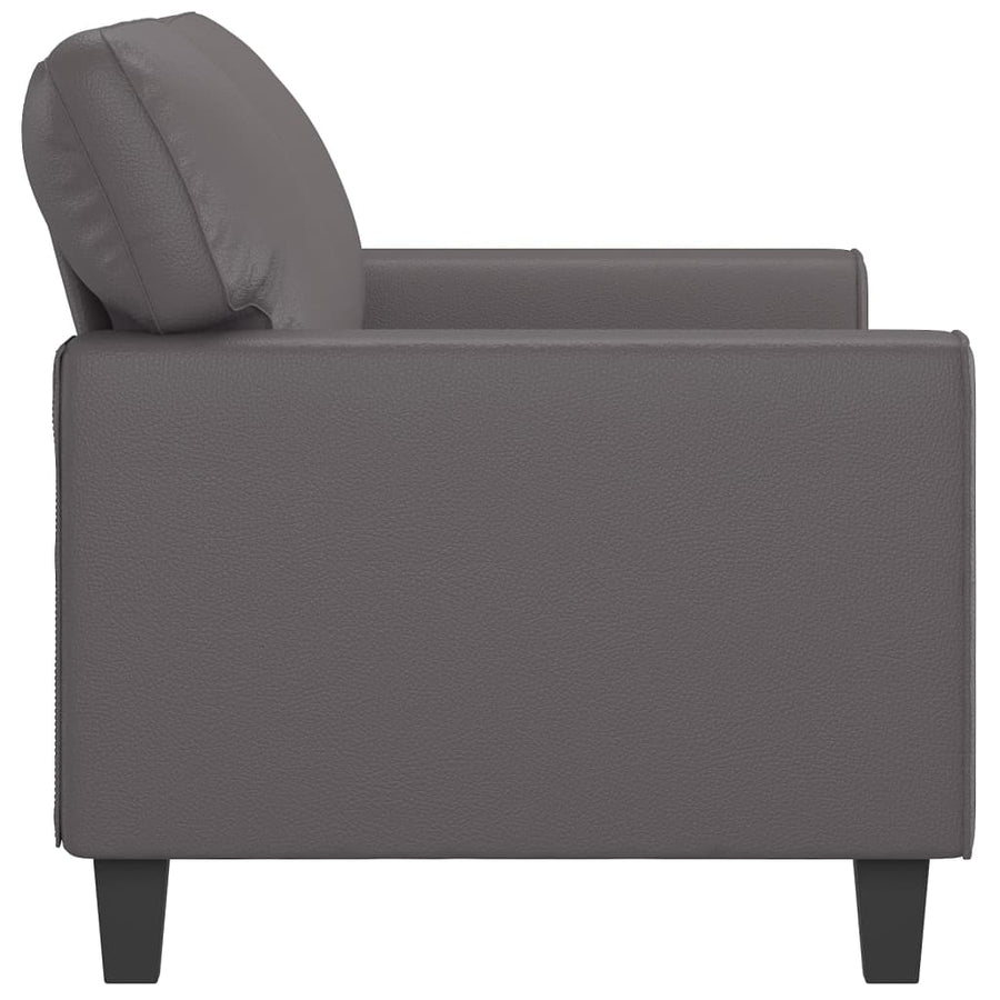 Tweezitsbank 140 cm kunstleer grijs 140 cm Grijs