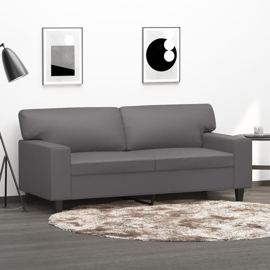 Tweezitsbank 140 cm kunstleer grijs 140 cm Grijs