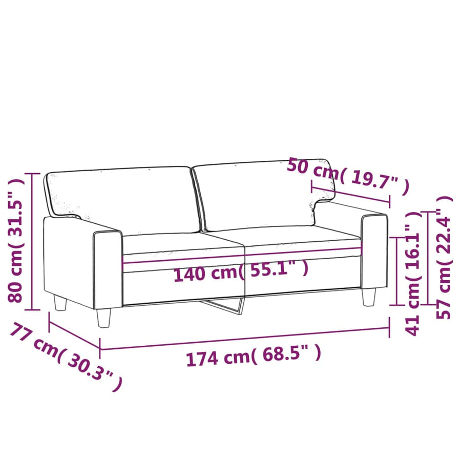 Tweezitsbank 140 cm kunstleer wijnrood 140 cm Wijnrood