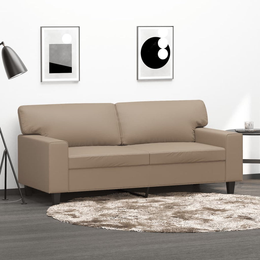 Tweezitsbank 140 cm kunstleer cappuccinokleurig 140 cm Cappuccino