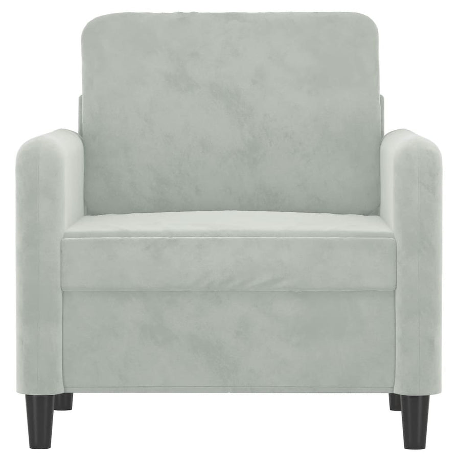 Fauteuil Fluweel 60 cm Lichtgrijs