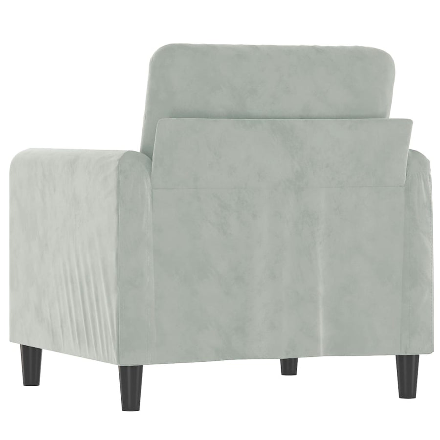 Fauteuil Fluweel 60 cm Lichtgrijs
