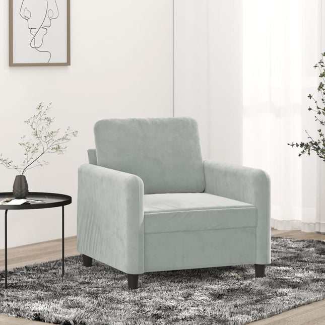 Fauteuil Fluweel 60 cm Lichtgrijs