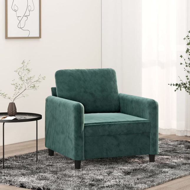 Fauteuil Fluweel Donkergroen 60 cm