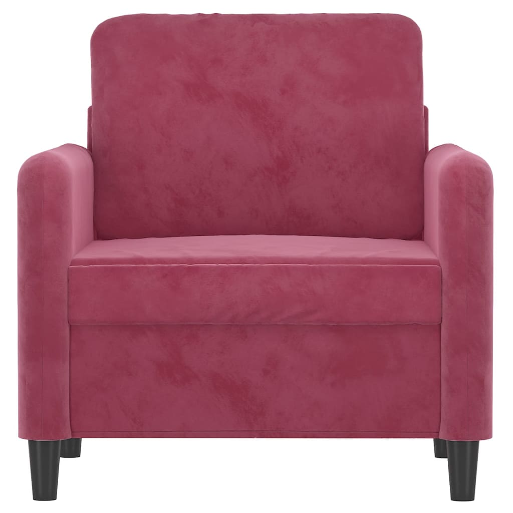 Fauteuil 60 cm fluweel wijnrood