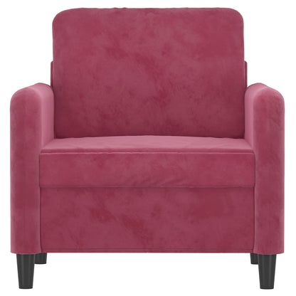 Fauteuil 60 cm fluweel wijnrood