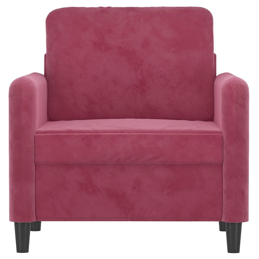 Fauteuil 60 cm fluweel wijnrood