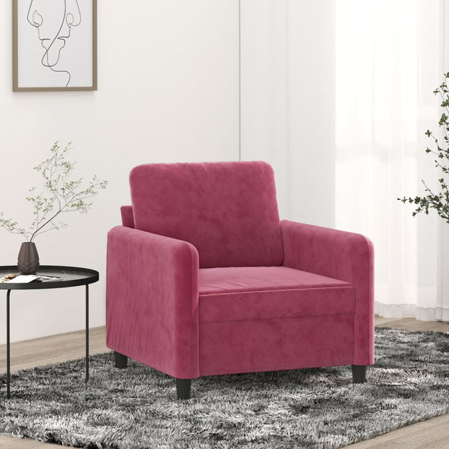 Fauteuil Fluweel Wijnrood 60 cm