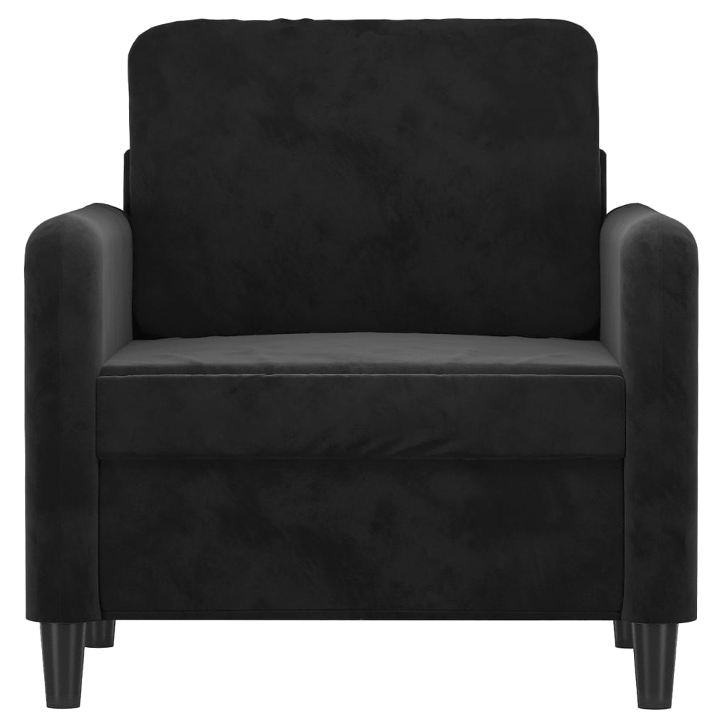 Fauteuil Fluweel 60 cm Zwart