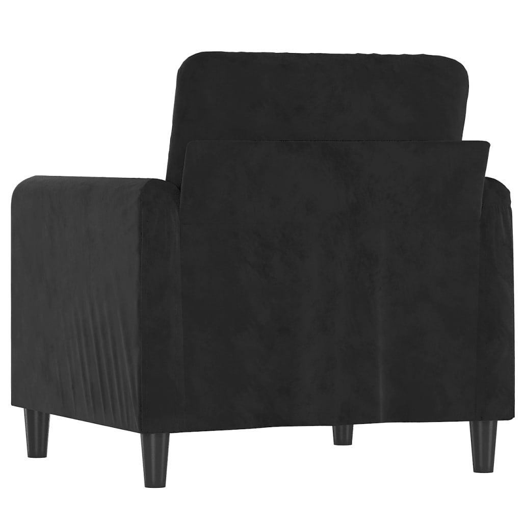 Fauteuil Fluweel 60 cm Zwart