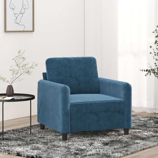 Fauteuil Fluweel Blauw 60 cm