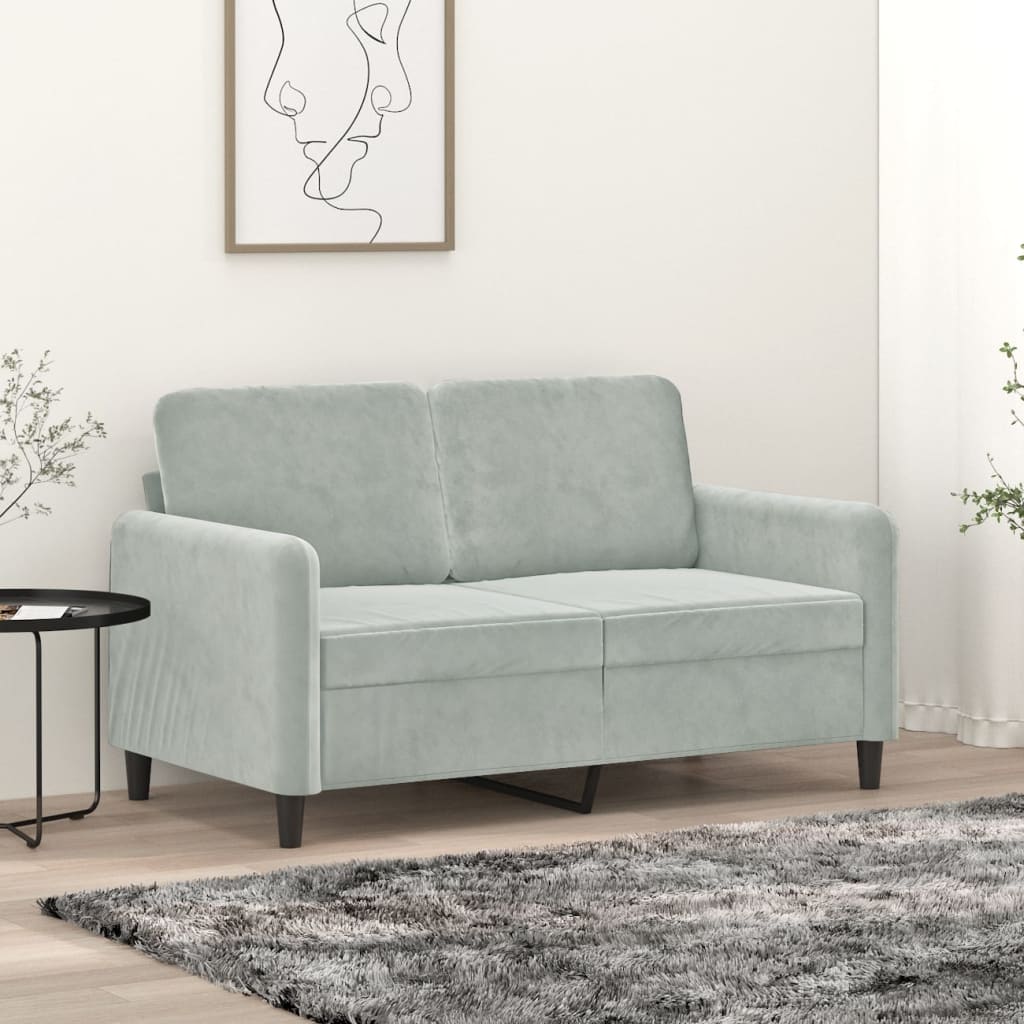 Tweezitsbank Fluweel 120 cm Lichtgrijs