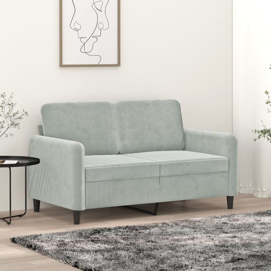 Tweezitsbank Fluweel 120 cm Lichtgrijs