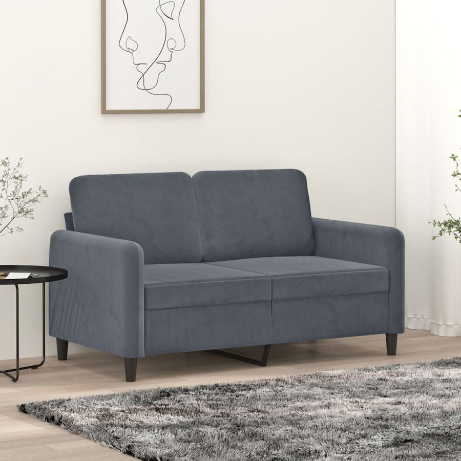 Tweezitsbank Fluweel 120 cm Donkergrijs
