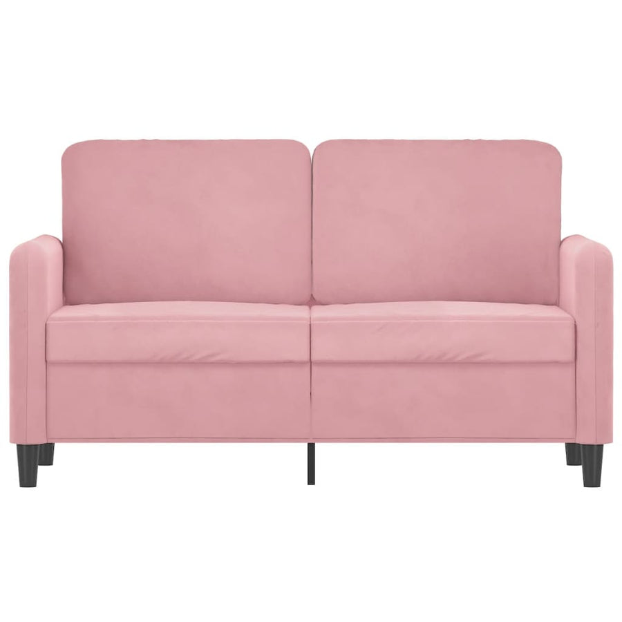 Tweezitsbank 120 cm fluweel roze