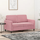 Tweezitsbank 120 cm roze fluweel