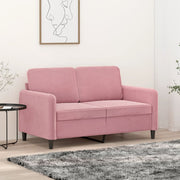Tweezitsbank 120 cm roze fluweel