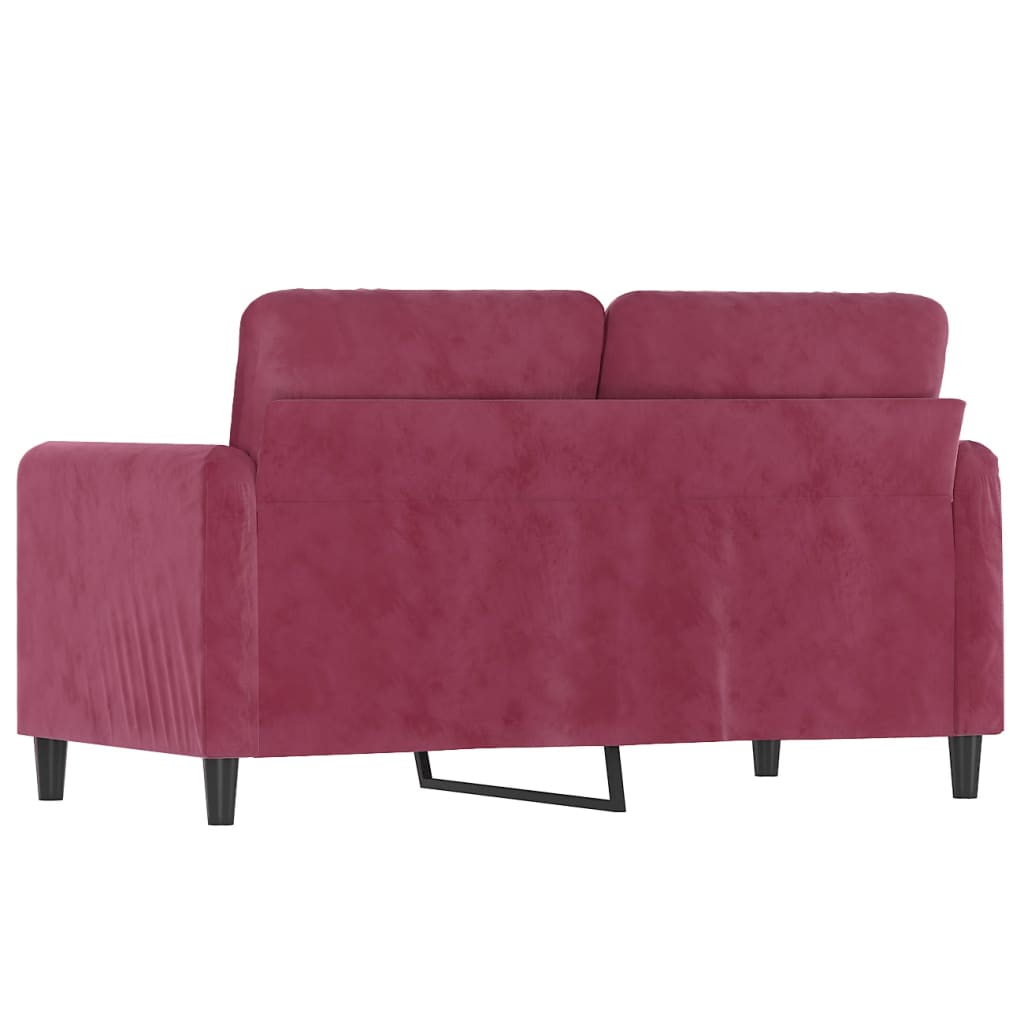 Tweezitsbank Fluweel 120 cm Wijnrood